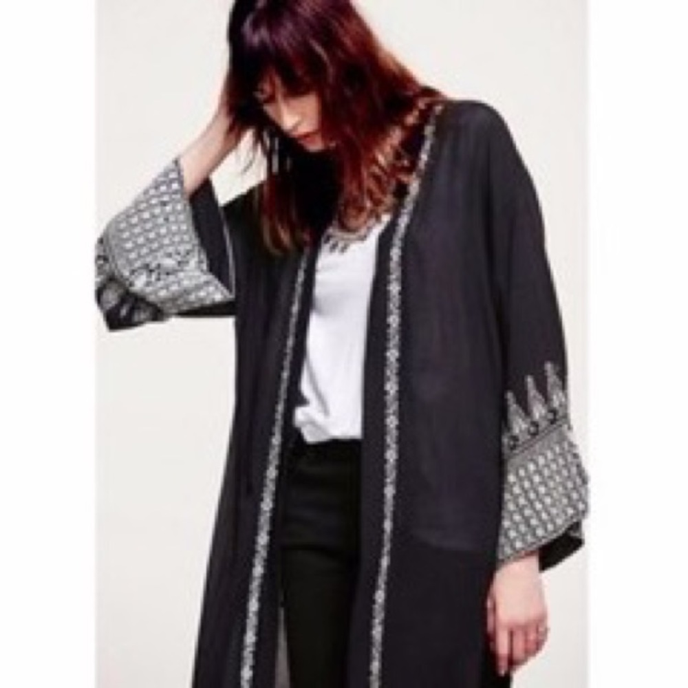FP One | free people black long sleeve kimono